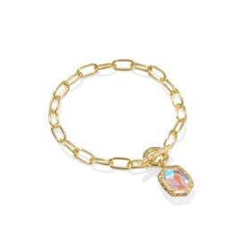 KENDRA SCOTT DESIGN Daphne Silver Link and Chain Bracelet in Dichroic Glass