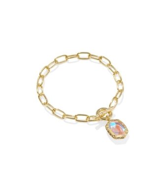 KENDRA SCOTT DESIGN Daphne Silver Link and Chain Bracelet in Dichroic Glass