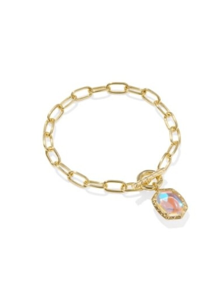 KENDRA SCOTT DESIGN Daphne Silver Link and Chain Bracelet in Dichroic Glass