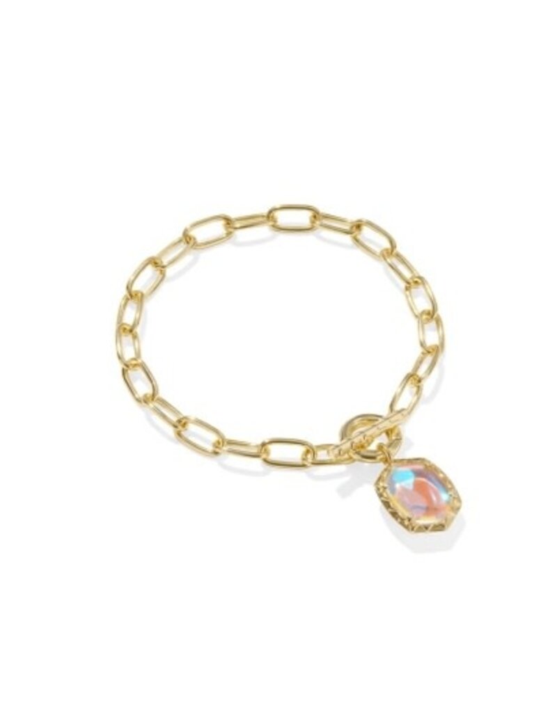KENDRA SCOTT DESIGN Daphne Silver Link and Chain Bracelet in Dichroic Glass