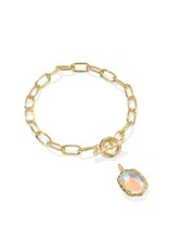 KENDRA SCOTT DESIGN Daphne Silver Link and Chain Bracelet in Dichroic Glass
