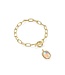 Daphne Silver Link and Chain Bracelet in Dichroic Glass