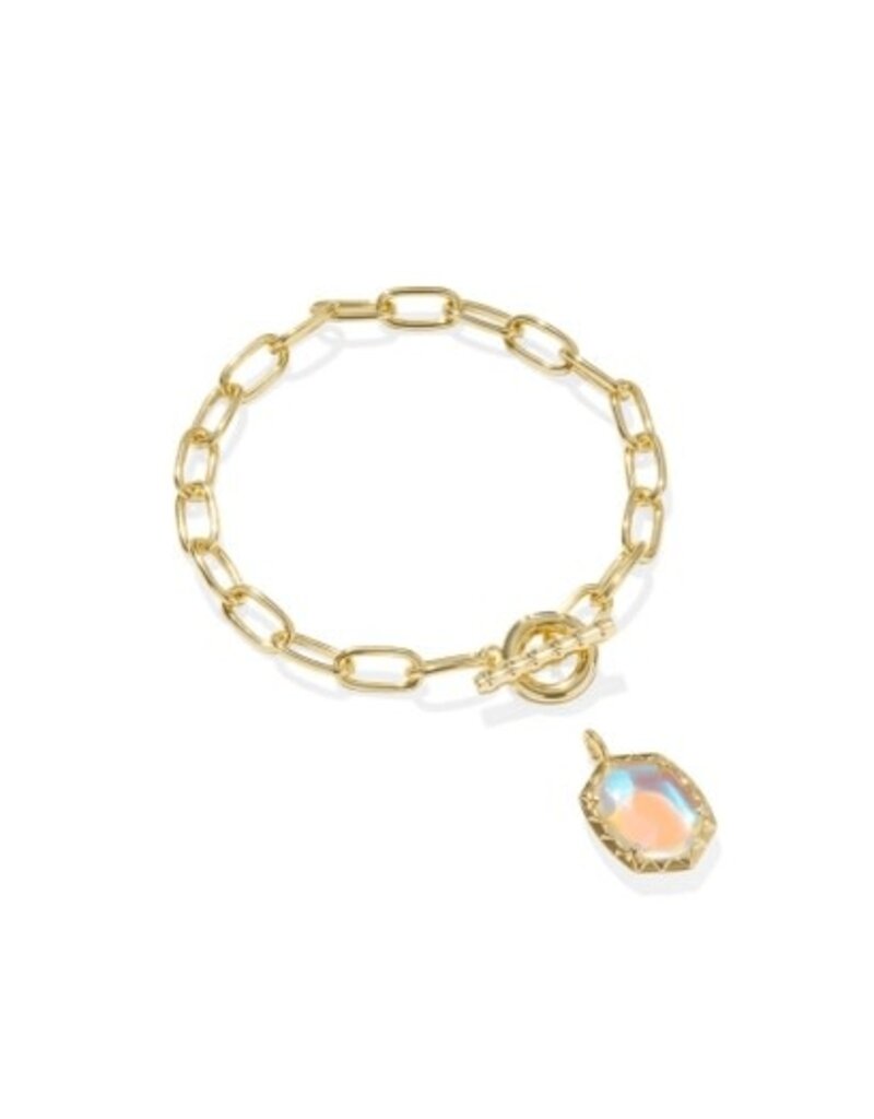 KENDRA SCOTT DESIGN Daphne Silver Link and Chain Bracelet in Dichroic Glass