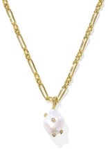 KENDRA SCOTT DESIGN Melody Gold Small Long Pendant Necklace in Freshwater Cultured Pearl