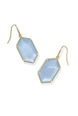 KENDRA SCOTT DESIGN Hallie Gold Drop Earrings in Sky Blue Mother-of-Pearl
