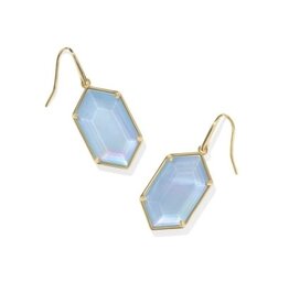 KENDRA SCOTT DESIGN Hallie Gold Drop Earrings in Sky Blue Mother-of-Pearl