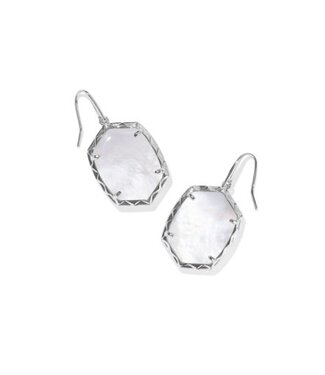 KENDRA SCOTT DESIGN Daphne Silver Drop Earrings in Ivory Mother-of-Pearl