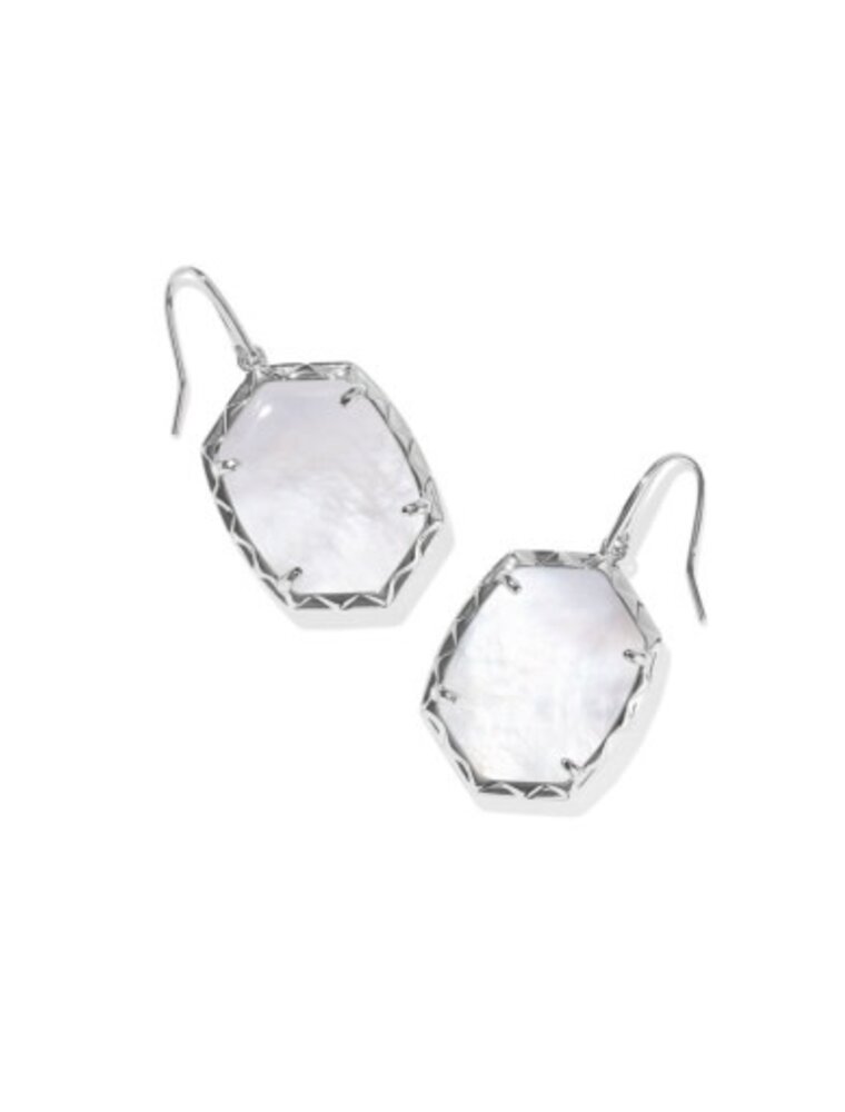 KENDRA SCOTT DESIGN Daphne Silver Drop Earrings in Ivory Mother-of-Pearl