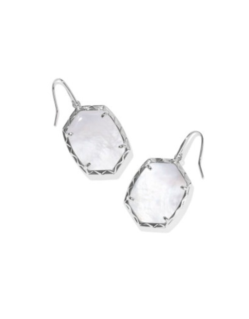 KENDRA SCOTT DESIGN Daphne Silver Drop Earrings in Ivory Mother-of-Pearl