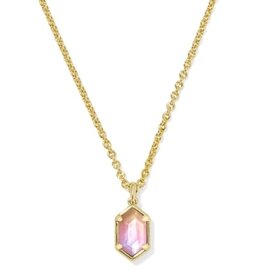 KENDRA SCOTT DESIGN Hallie Gold Short Pendant Necklace in Sunrise Watercolor Illusion