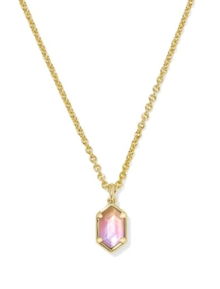 KENDRA SCOTT DESIGN Hallie Gold Short Pendant Necklace in Sunrise Watercolor Illusion