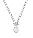 KENDRA SCOTT DESIGN Daphne Convertible Silver Link and Chain Necklace in Ivory Mother-of-Pearl