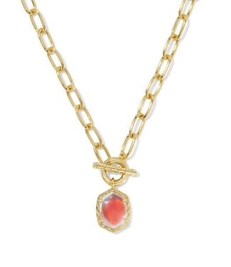 KENDRA SCOTT DESIGN Daphne Convertible Gold Link and Chain Necklace in Dichroic Glass