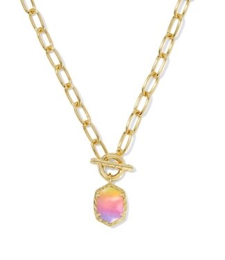 KENDRA SCOTT DESIGN Daphne Convertible Gold Link and Chain Necklace in Sunrise Watercolor Illusion