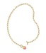 Daphne Convertible Gold Link and Chain Necklace in Sunrise Watercolor Illusion