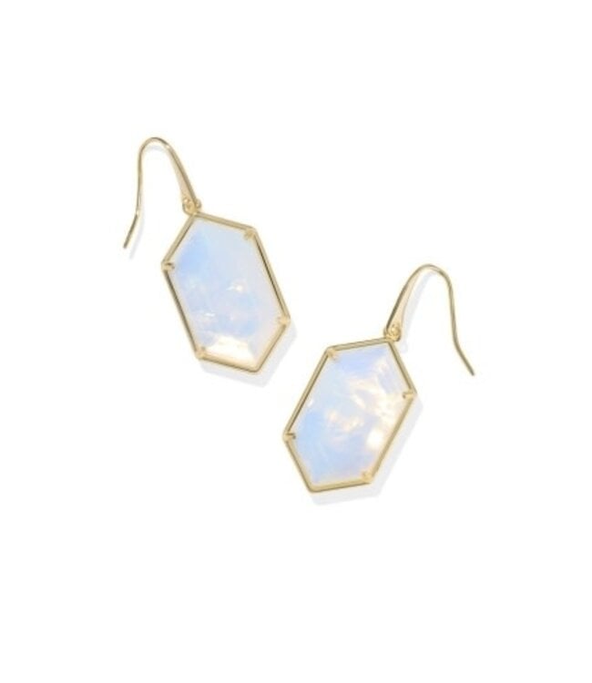 Hallie Gold Drop Earrings in Opalite Illusion