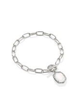 KENDRA SCOTT DESIGN Daphne Silver Link and Chain Bracelet in Ivory Mother-of-Pearl