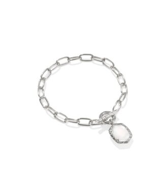 KENDRA SCOTT DESIGN Daphne Silver Link and Chain Bracelet in Ivory Mother-of-Pearl