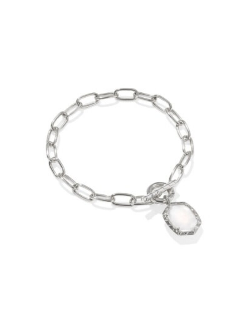 KENDRA SCOTT DESIGN Daphne Silver Link and Chain Bracelet in Ivory Mother-of-Pearl