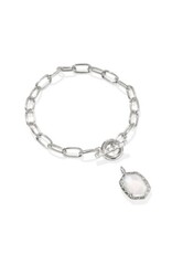 KENDRA SCOTT DESIGN Daphne Silver Link and Chain Bracelet in Ivory Mother-of-Pearl