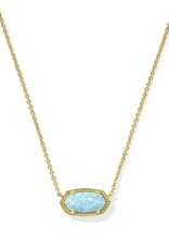 KENDRA SCOTT DESIGN Elisa Gold Pendant Necklace in Light Teal Kyocera Opal
