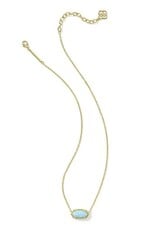 KENDRA SCOTT DESIGN Elisa Gold Pendant Necklace in Light Teal Kyocera Opal