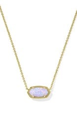 KENDRA SCOTT DESIGN Elisa Gold Pendant Necklace in Lilac Kyocera Opal