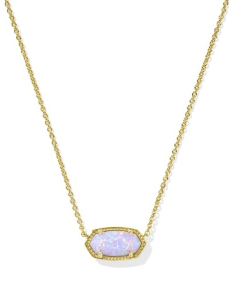 KENDRA SCOTT DESIGN Elisa Gold Pendant Necklace in Lilac Kyocera Opal