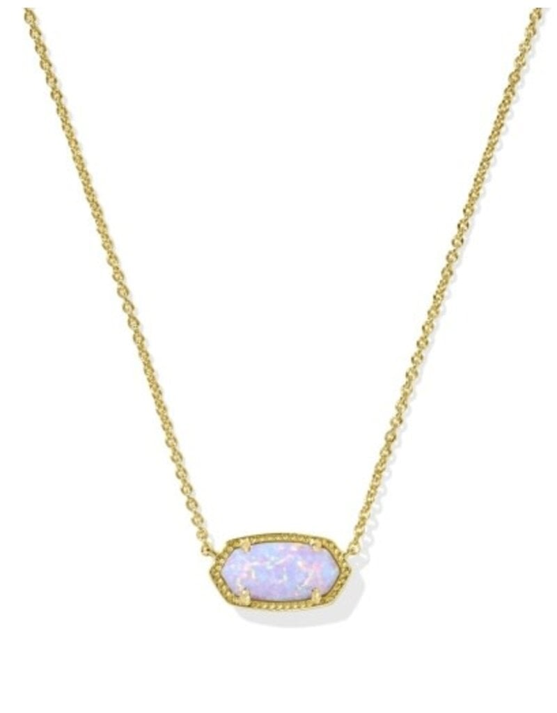 KENDRA SCOTT DESIGN Elisa Gold Pendant Necklace in Lilac Kyocera Opal