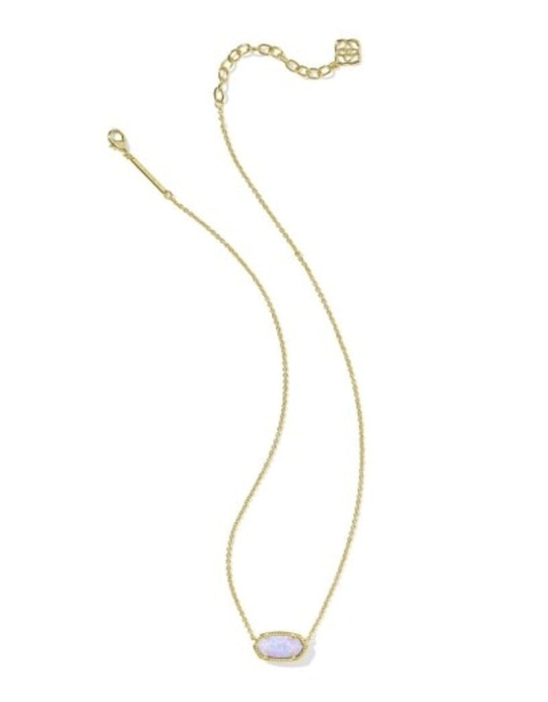 KENDRA SCOTT DESIGN Elisa Gold Pendant Necklace in Lilac Kyocera Opal