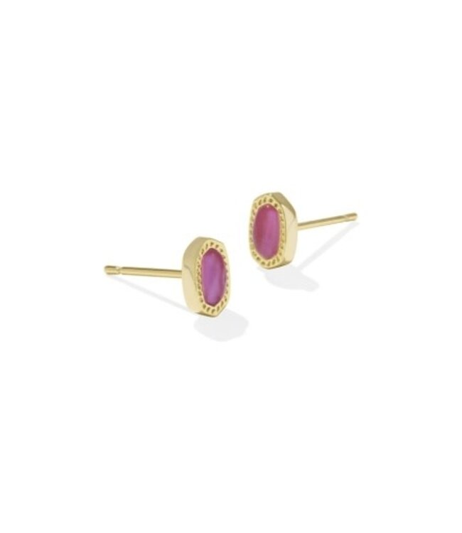 Mini Ellie Gold Stud Earrings in Azalea Illusion