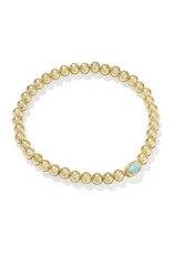 KENDRA SCOTT DESIGN Mini Elaina Gold Stretch Bracelet in Light Teal Kyocera Opal