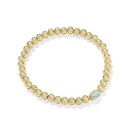 KENDRA SCOTT DESIGN Mini Elaina Gold Stretch Bracelet in Light Teal Kyocera Opal
