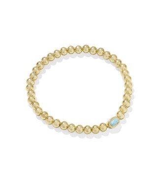KENDRA SCOTT DESIGN Mini Elaina Gold Stretch Bracelet in Light Teal Kyocera Opal