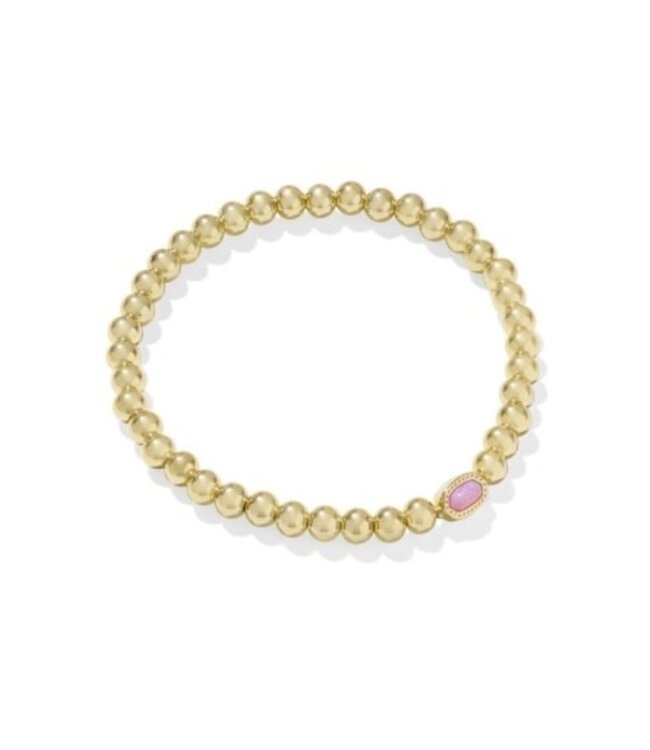 Mini Elaina Gold Stretch Bracelet in Carnation Kyocera Opal