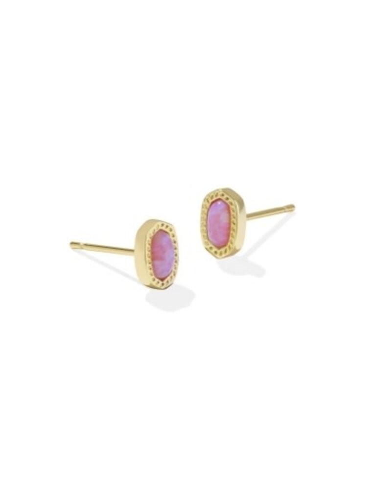 KENDRA SCOTT DESIGN Mini Ellie Gold Stud Earrings in Carnation Kyocera Opal