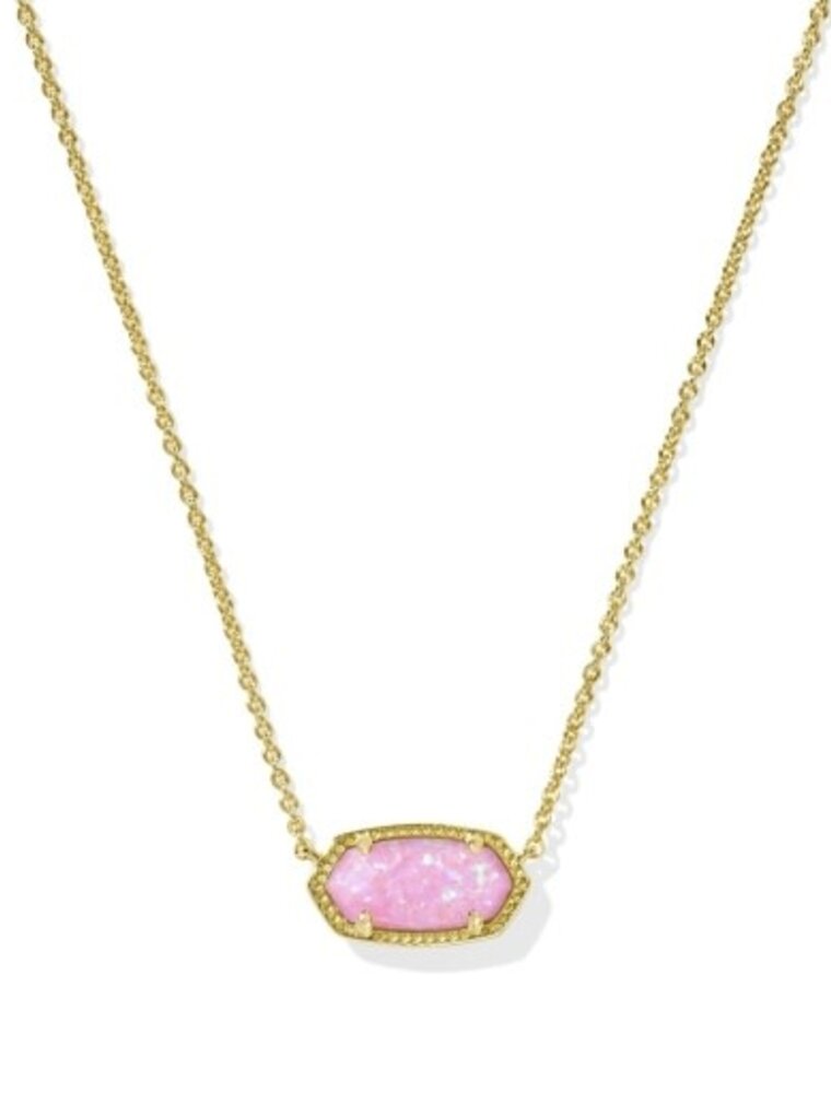 KENDRA SCOTT DESIGN Elisa Gold Pendant Necklace in Carnation Kyocera Opal