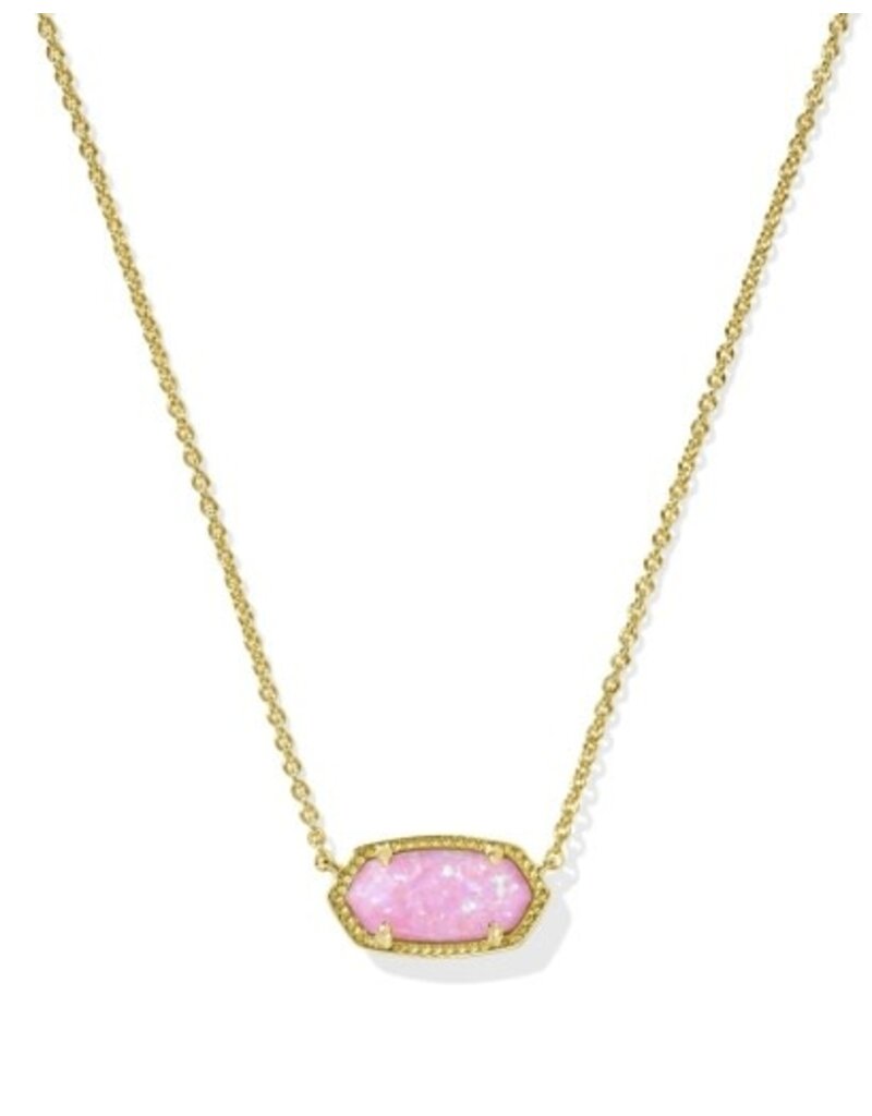 KENDRA SCOTT DESIGN Elisa Gold Pendant Necklace in Carnation Kyocera Opal