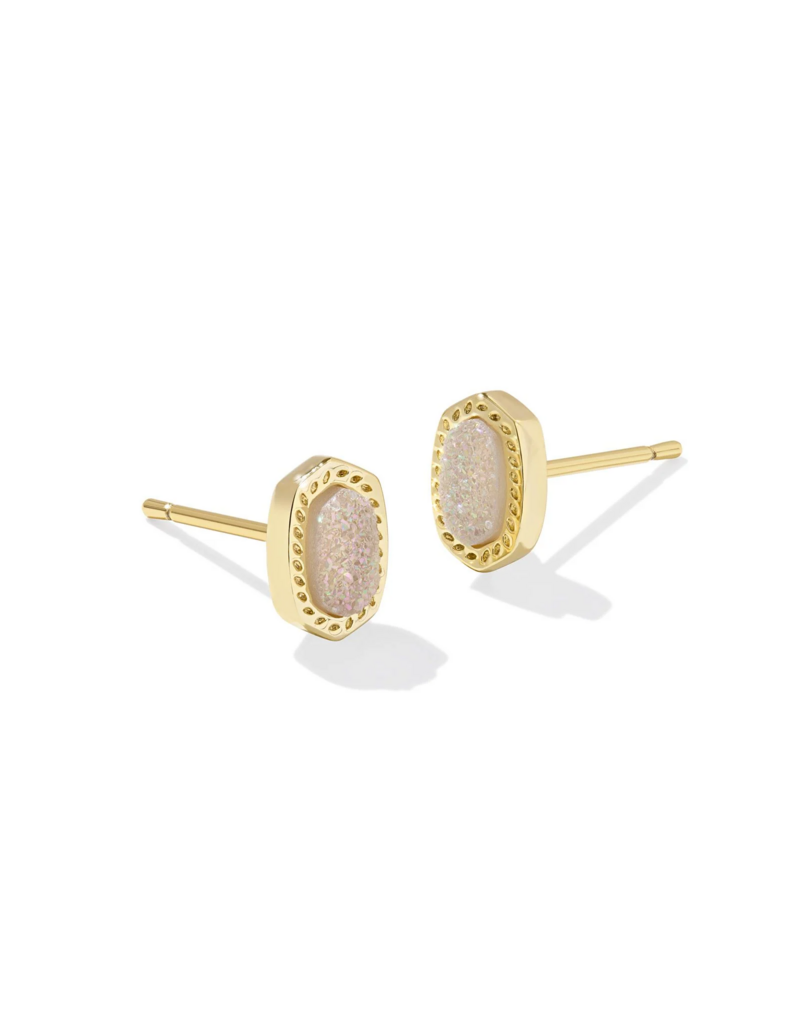 KENDRA SCOTT DESIGN Mini Ellie Gold Stud Earrings in Iridescent Drusy