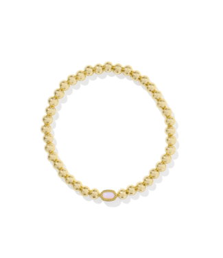 KENDRA SCOTT DESIGN Mini Elaina Gold Stretch Bracelet in Pink Opalite Crystal