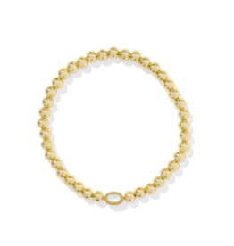 KENDRA SCOTT DESIGN Mini Elaina Gold Stretch Bracelet in Ivory Mother-of-Pearl