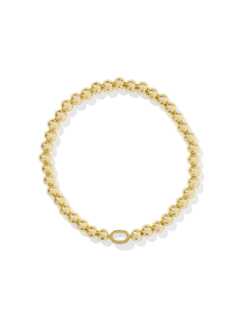 KENDRA SCOTT DESIGN Mini Elaina Gold Stretch Bracelet in Ivory Mother-of-Pearl