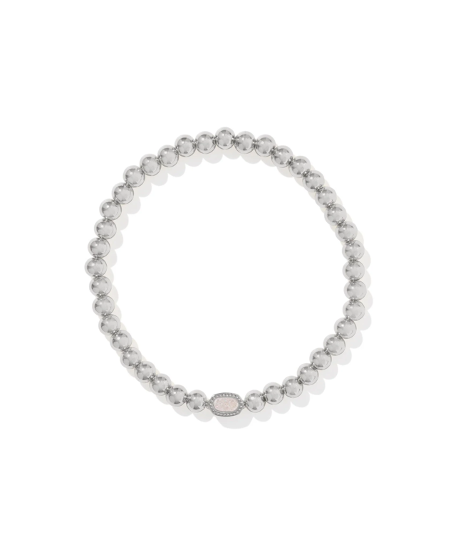 Mini Elaina Silver Stretch Bracelet in Iridescent Drusy
