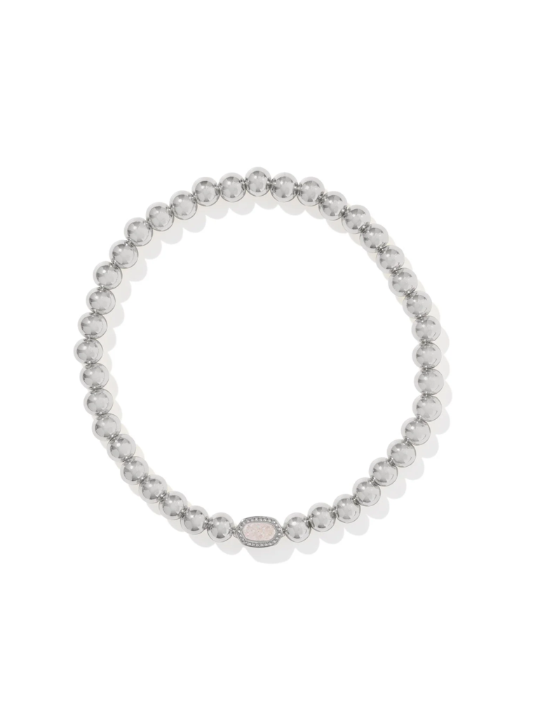 KENDRA SCOTT DESIGN Mini Elaina Silver Stretch Bracelet in Iridescent Drusy
