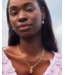 Daphne Convertible Gold Link and Chain Necklace in Sunrise Watercolor Illusion