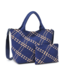 Sky's The Limit Woven Neoprene Medium Tote in Navy & Nude