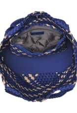 SOL & SELENE Sky's The Limit Woven Neoprene Medium Tote in Navy & Nude SOL & SELENE Sky's The Limit Woven Neoprene Medium Tote in Navy & Nude