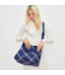 Sky's The Limit Woven Neoprene Medium Tote in Navy & Nude