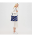 Sky's The Limit Woven Neoprene Medium Tote in Navy & Nude