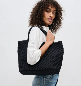 SOL & SELENE Sky's The Limit Woven Neoprene Medium Tote in Black